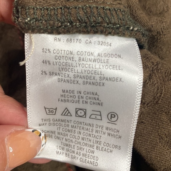 PILCRO AND THE LETTERPRESS SERIF TEXTURED SKINNY PANTS IN BROWN Women’s SZ 27 - Picture 12 of 12